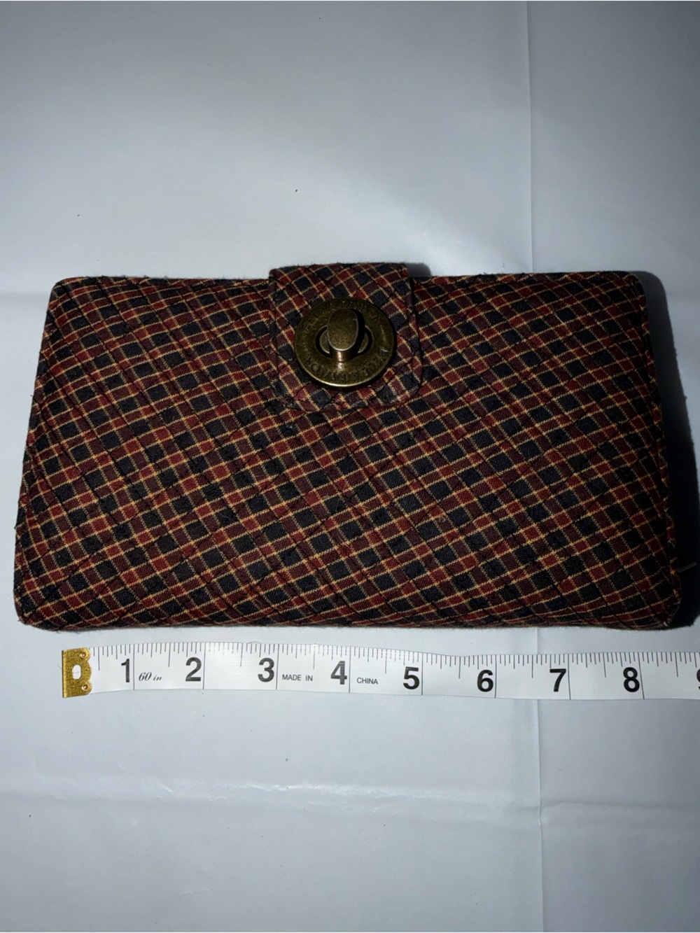 Multi Purpose Wallet with Turn-Lock Closure - Brown & Black